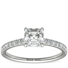 French Pavé Diamond Engagement Ring in 14k White Gold (1/4 ct. tw.)